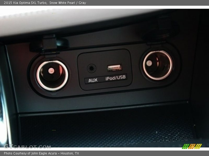 Snow White Pearl / Gray 2015 Kia Optima SXL Turbo