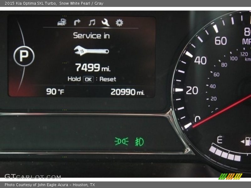 Snow White Pearl / Gray 2015 Kia Optima SXL Turbo