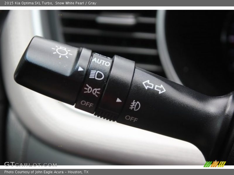 Snow White Pearl / Gray 2015 Kia Optima SXL Turbo