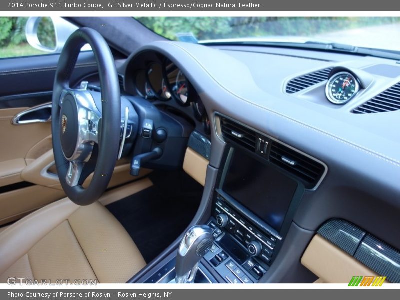GT Silver Metallic / Espresso/Cognac Natural Leather 2014 Porsche 911 Turbo Coupe