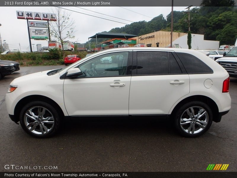 White Suede / Medium Light Stone 2013 Ford Edge SEL AWD