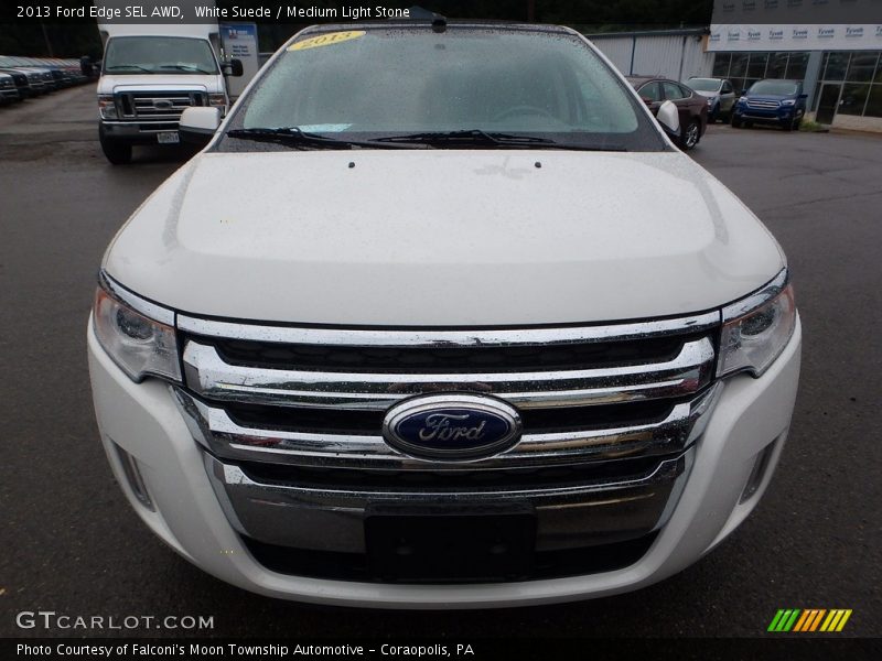White Suede / Medium Light Stone 2013 Ford Edge SEL AWD