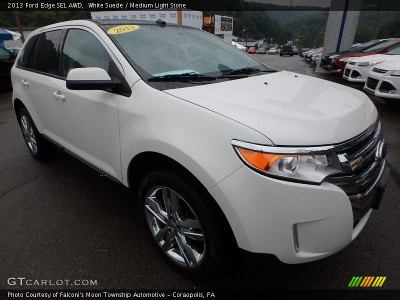 White Suede / Medium Light Stone 2013 Ford Edge SEL AWD
