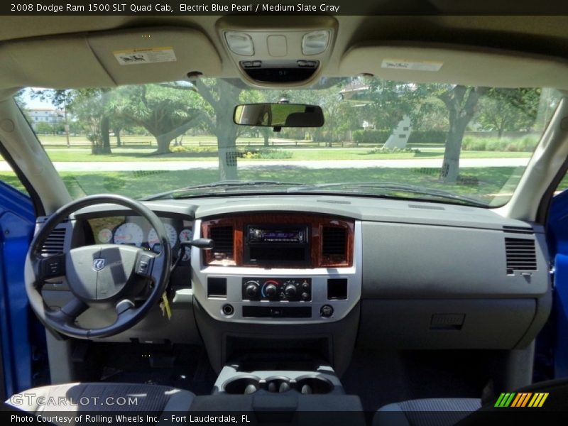 Electric Blue Pearl / Medium Slate Gray 2008 Dodge Ram 1500 SLT Quad Cab