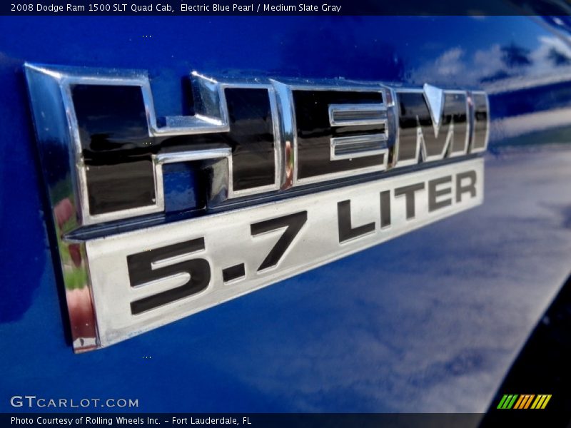 Electric Blue Pearl / Medium Slate Gray 2008 Dodge Ram 1500 SLT Quad Cab