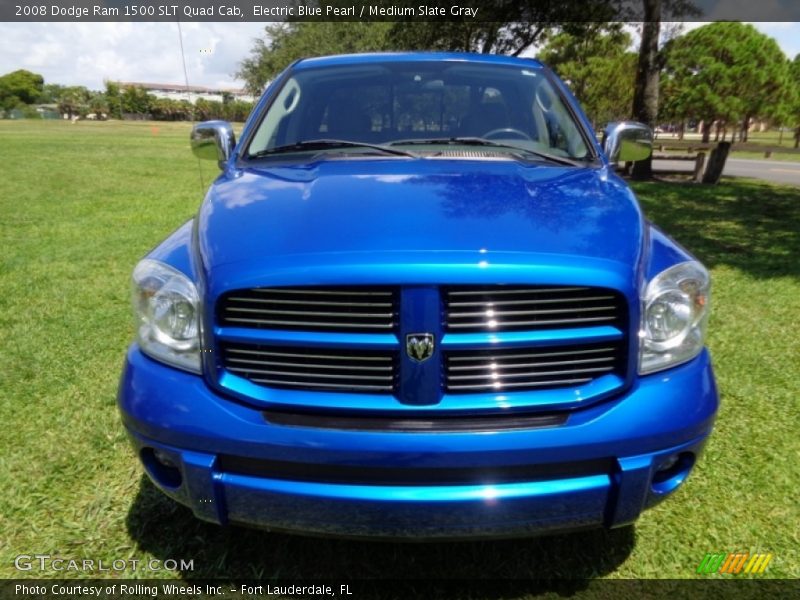 Electric Blue Pearl / Medium Slate Gray 2008 Dodge Ram 1500 SLT Quad Cab