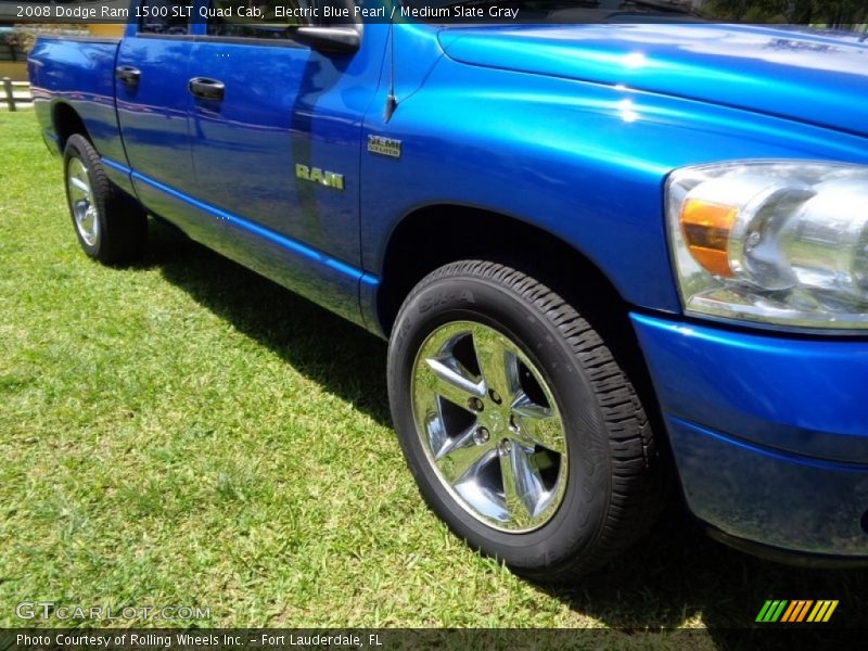 Electric Blue Pearl / Medium Slate Gray 2008 Dodge Ram 1500 SLT Quad Cab
