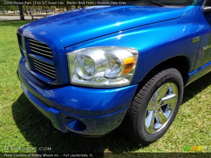 Electric Blue Pearl / Medium Slate Gray 2008 Dodge Ram 1500 SLT Quad Cab
