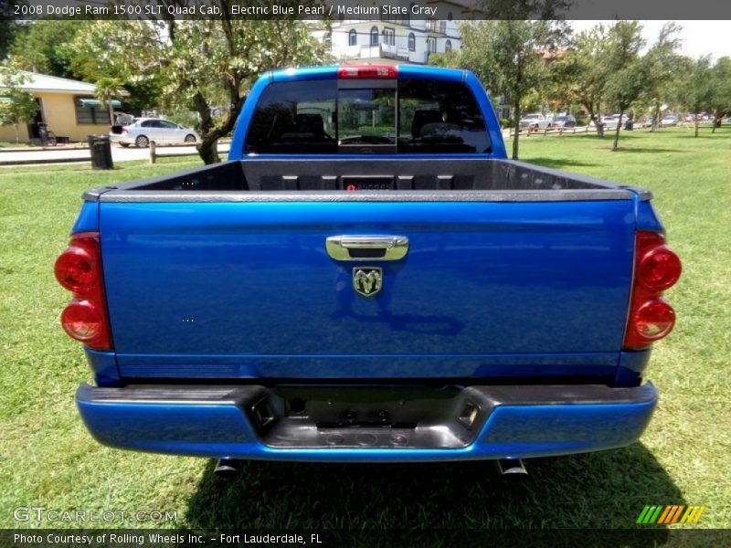 Electric Blue Pearl / Medium Slate Gray 2008 Dodge Ram 1500 SLT Quad Cab