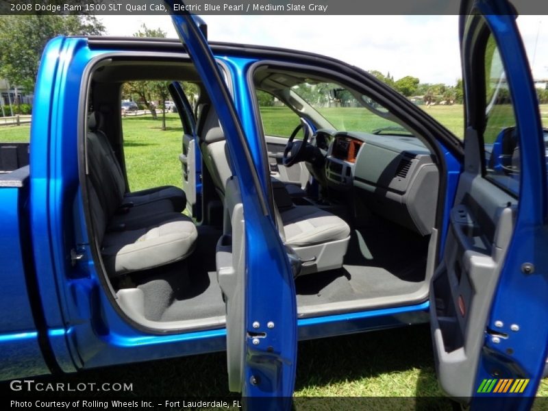 Electric Blue Pearl / Medium Slate Gray 2008 Dodge Ram 1500 SLT Quad Cab