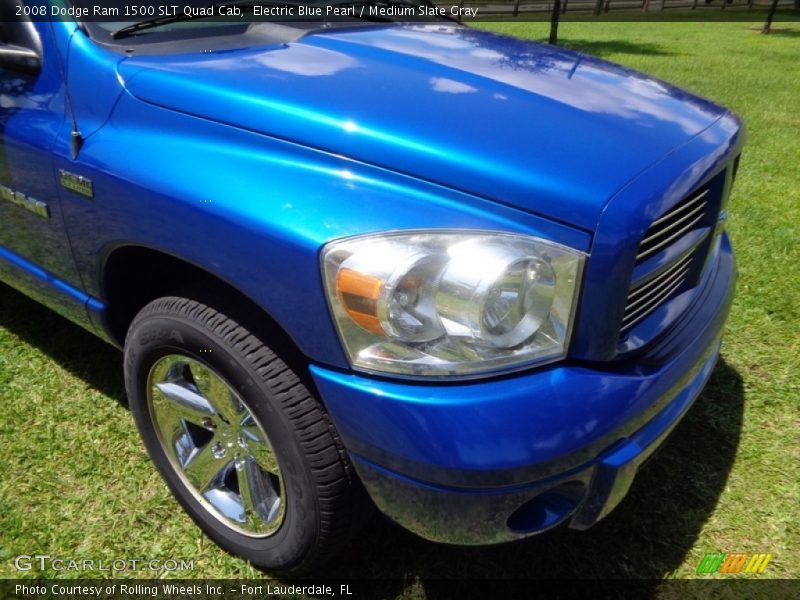 Electric Blue Pearl / Medium Slate Gray 2008 Dodge Ram 1500 SLT Quad Cab