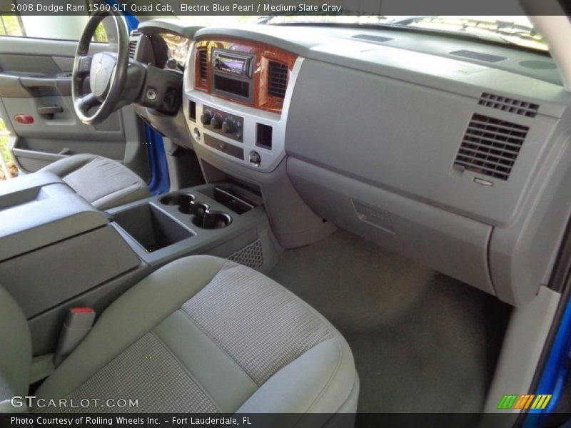Electric Blue Pearl / Medium Slate Gray 2008 Dodge Ram 1500 SLT Quad Cab
