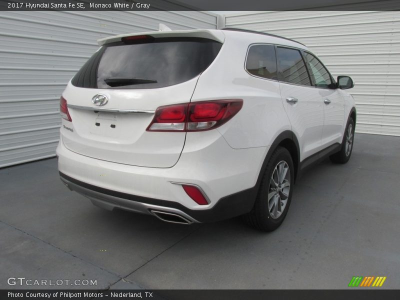 Monaco White / Gray 2017 Hyundai Santa Fe SE