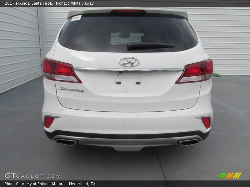 Monaco White / Gray 2017 Hyundai Santa Fe SE