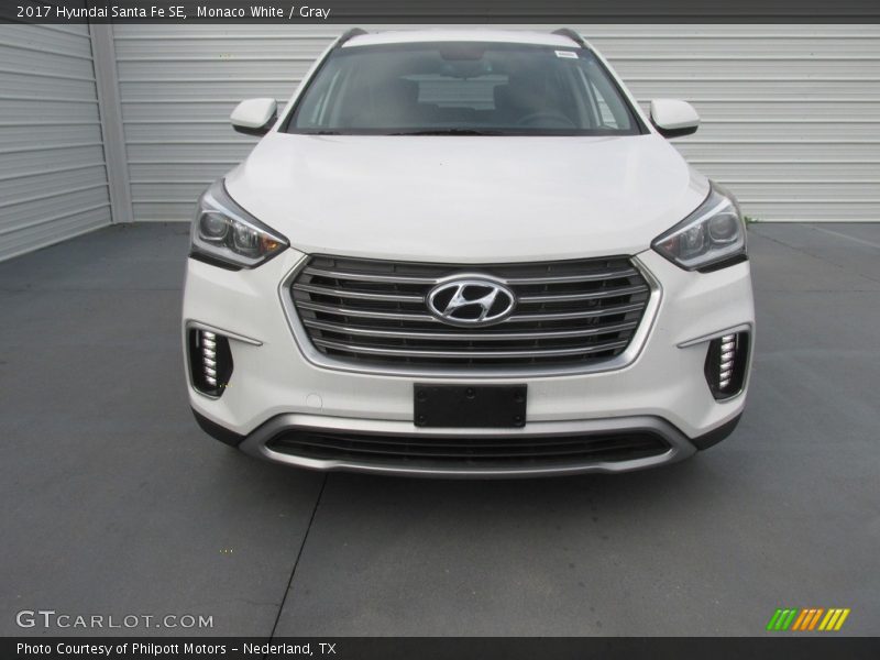 Monaco White / Gray 2017 Hyundai Santa Fe SE