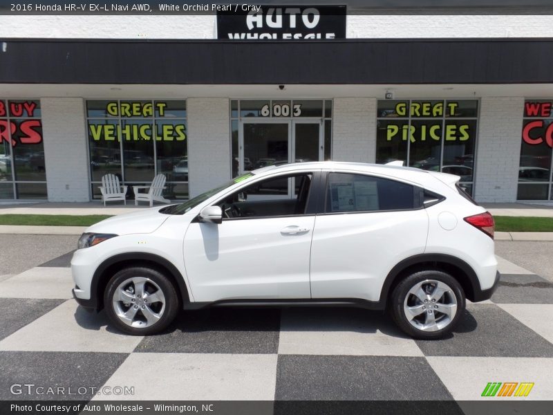 White Orchid Pearl / Gray 2016 Honda HR-V EX-L Navi AWD