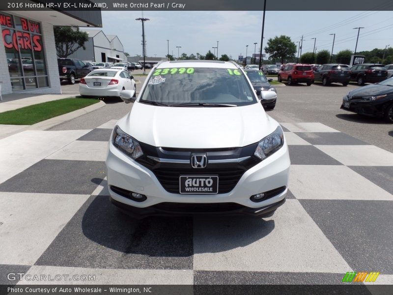 White Orchid Pearl / Gray 2016 Honda HR-V EX-L Navi AWD