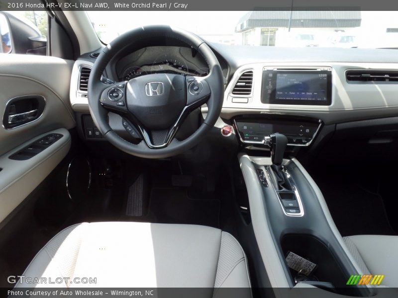 White Orchid Pearl / Gray 2016 Honda HR-V EX-L Navi AWD
