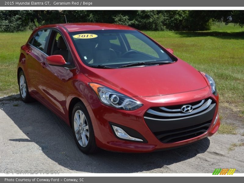 Geranium Red / Beige 2015 Hyundai Elantra GT