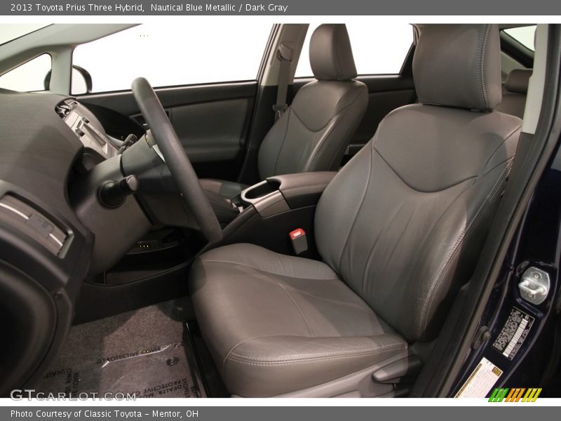 Nautical Blue Metallic / Dark Gray 2013 Toyota Prius Three Hybrid