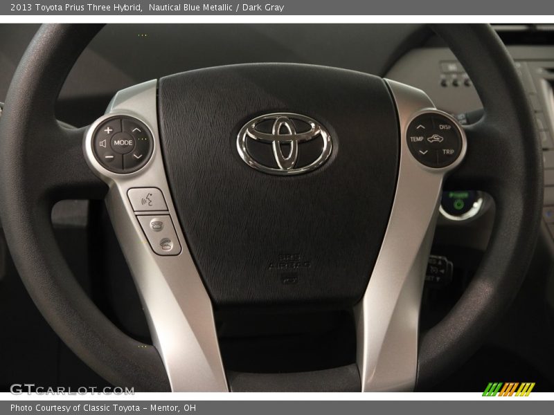 Nautical Blue Metallic / Dark Gray 2013 Toyota Prius Three Hybrid