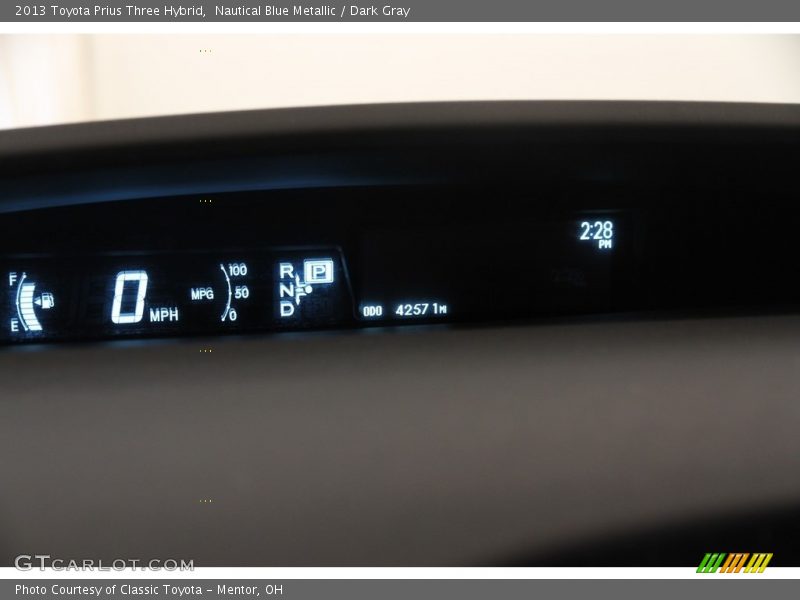 Nautical Blue Metallic / Dark Gray 2013 Toyota Prius Three Hybrid