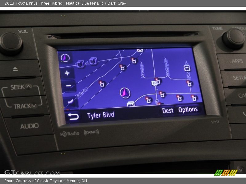 Nautical Blue Metallic / Dark Gray 2013 Toyota Prius Three Hybrid