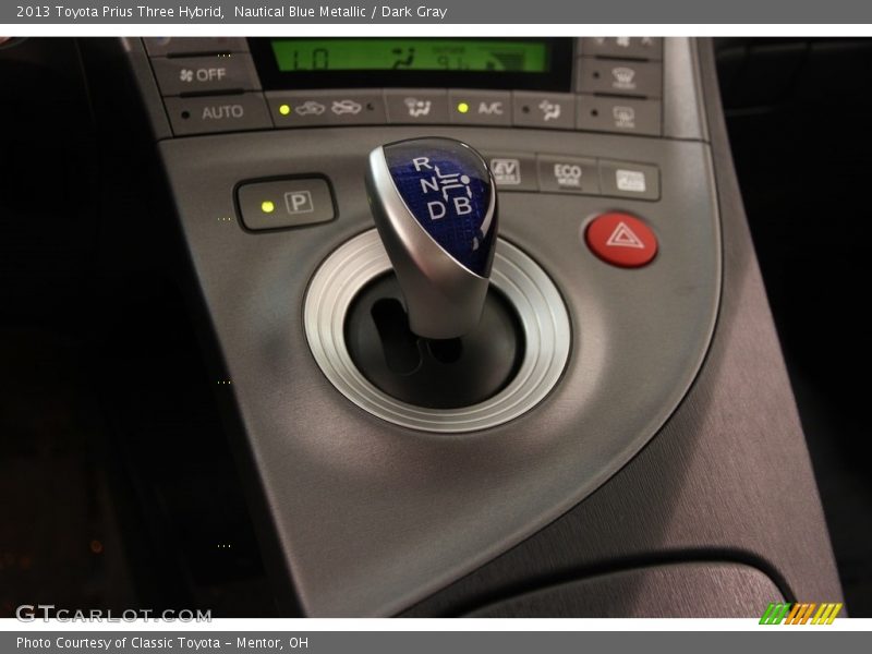 Nautical Blue Metallic / Dark Gray 2013 Toyota Prius Three Hybrid
