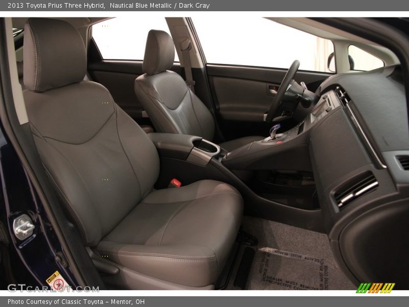 Nautical Blue Metallic / Dark Gray 2013 Toyota Prius Three Hybrid