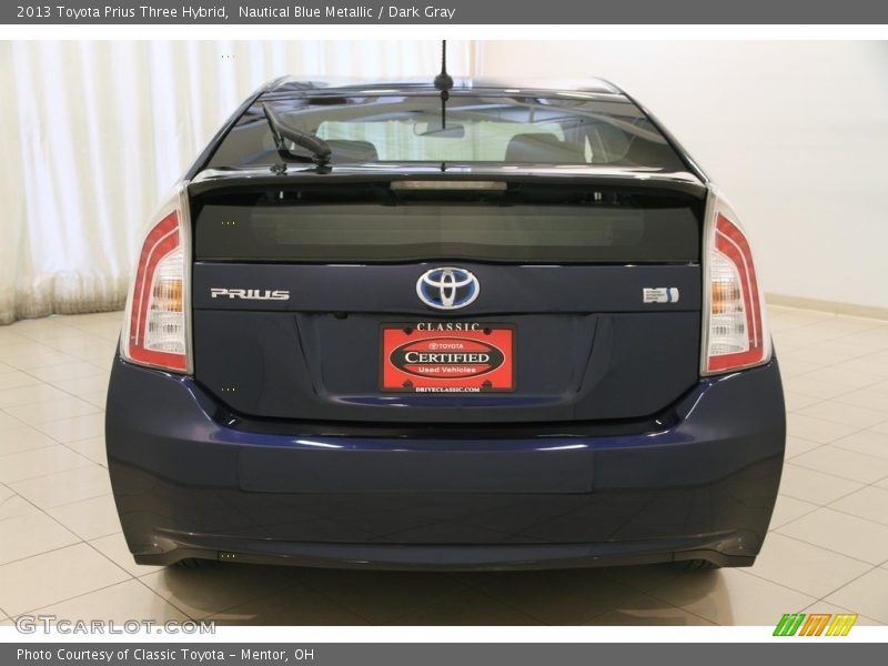 Nautical Blue Metallic / Dark Gray 2013 Toyota Prius Three Hybrid