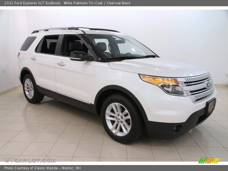 White Platinum Tri-Coat / Charcoal Black 2012 Ford Explorer XLT EcoBoost