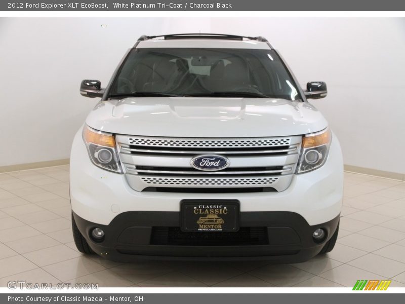 White Platinum Tri-Coat / Charcoal Black 2012 Ford Explorer XLT EcoBoost
