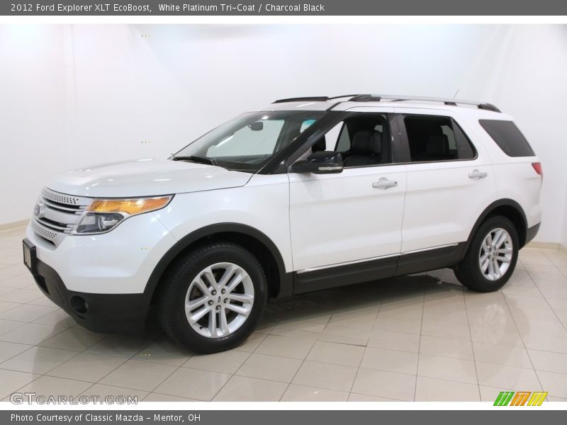 White Platinum Tri-Coat / Charcoal Black 2012 Ford Explorer XLT EcoBoost