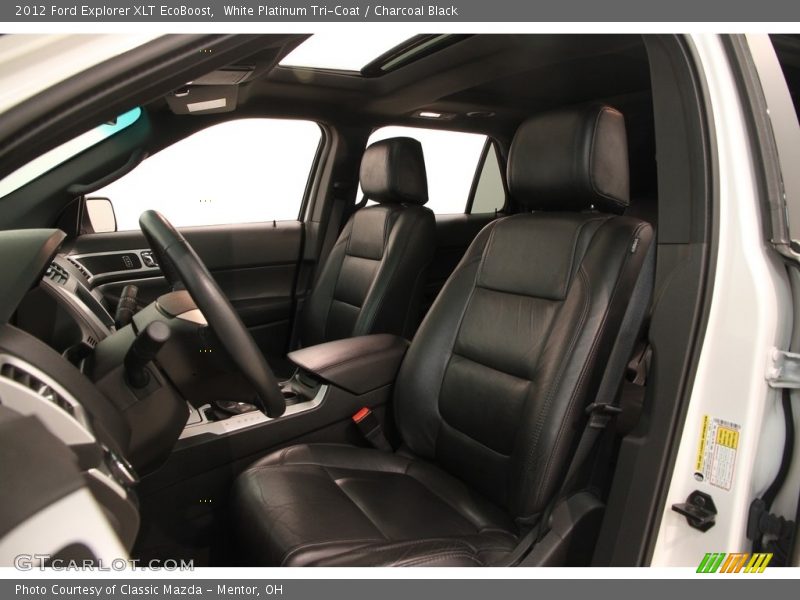 White Platinum Tri-Coat / Charcoal Black 2012 Ford Explorer XLT EcoBoost