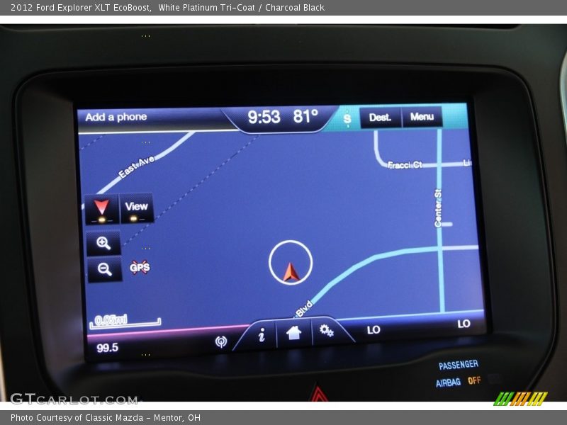 White Platinum Tri-Coat / Charcoal Black 2012 Ford Explorer XLT EcoBoost