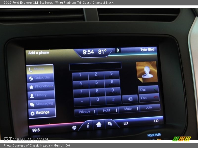 White Platinum Tri-Coat / Charcoal Black 2012 Ford Explorer XLT EcoBoost