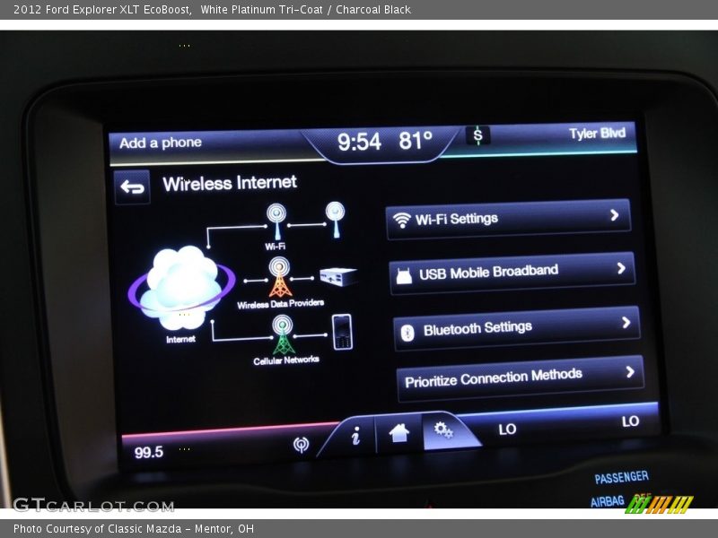 White Platinum Tri-Coat / Charcoal Black 2012 Ford Explorer XLT EcoBoost