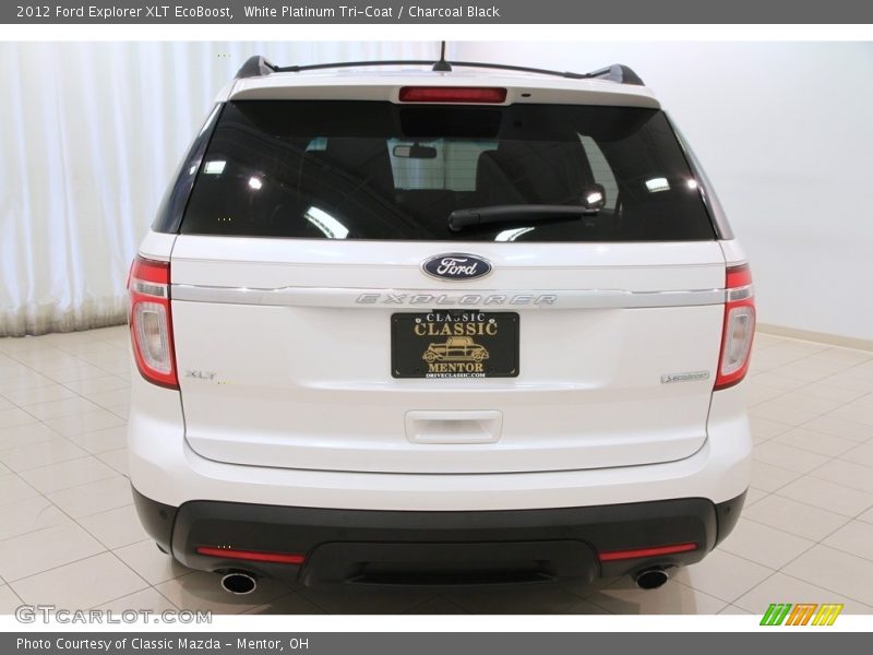 White Platinum Tri-Coat / Charcoal Black 2012 Ford Explorer XLT EcoBoost