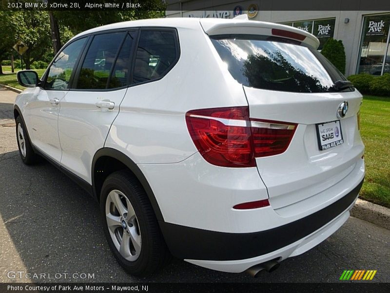 Alpine White / Black 2012 BMW X3 xDrive 28i