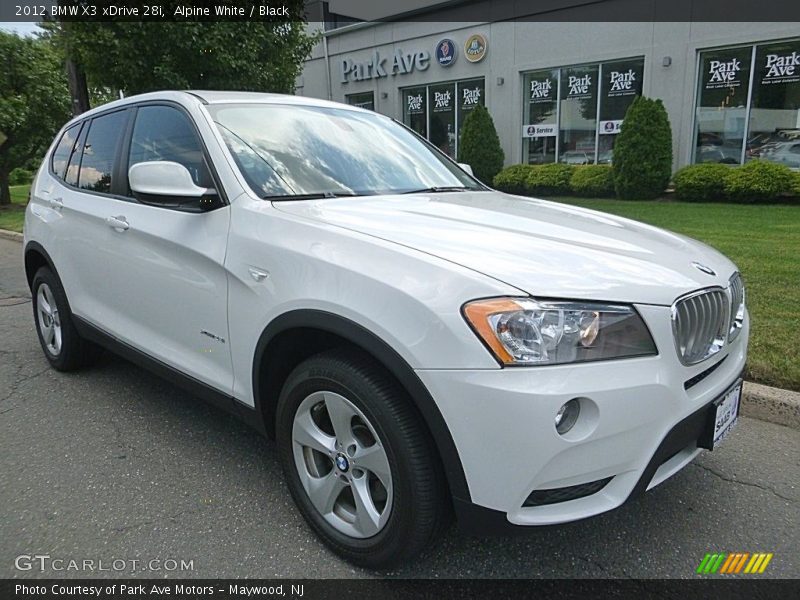 Alpine White / Black 2012 BMW X3 xDrive 28i