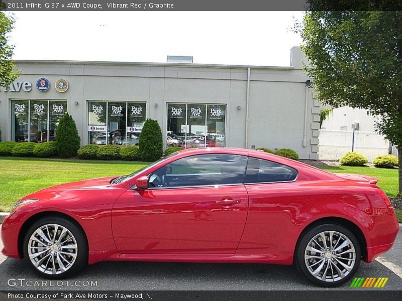 Vibrant Red / Graphite 2011 Infiniti G 37 x AWD Coupe
