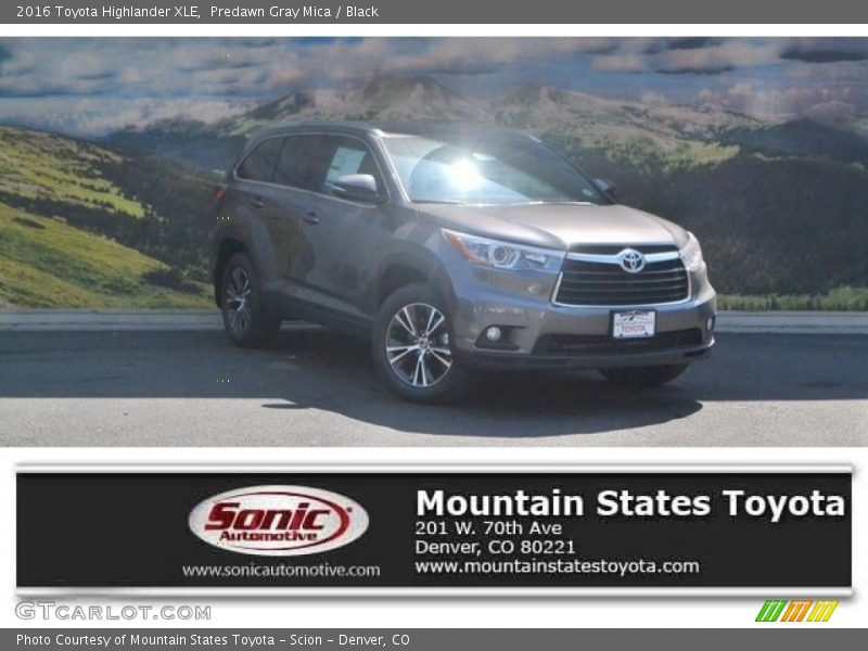 Predawn Gray Mica / Black 2016 Toyota Highlander XLE