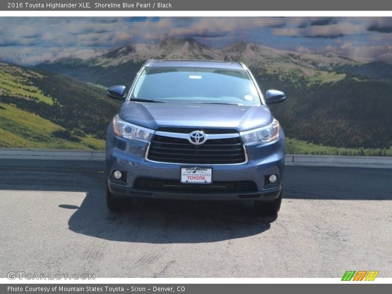 Shoreline Blue Pearl / Black 2016 Toyota Highlander XLE