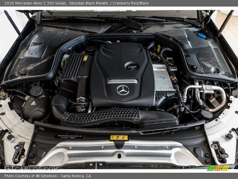 Obsidian Black Metallic / Cranberry Red/Black 2016 Mercedes-Benz C 300 Sedan