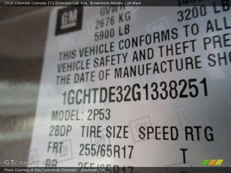 Brownstone Metallic / Jet Black 2016 Chevrolet Colorado Z71 Extended Cab 4x4