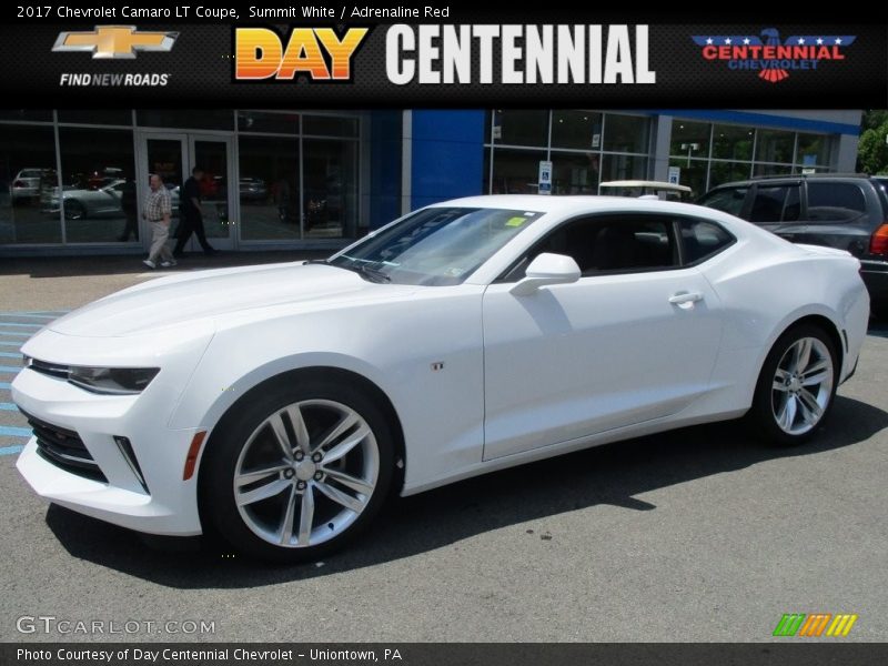 Summit White / Adrenaline Red 2017 Chevrolet Camaro LT Coupe