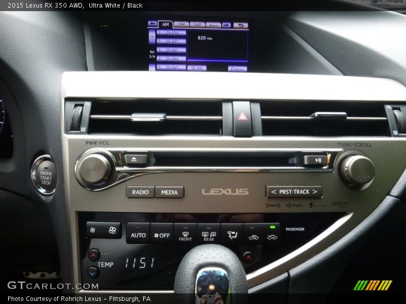 Ultra White / Black 2015 Lexus RX 350 AWD