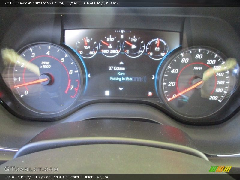 Hyper Blue Metallic / Jet Black 2017 Chevrolet Camaro SS Coupe