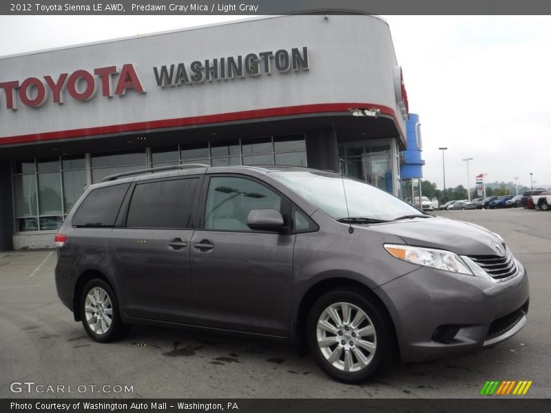 Predawn Gray Mica / Light Gray 2012 Toyota Sienna LE AWD