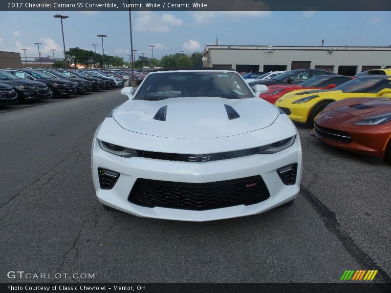 Summit White / Ceramic White 2017 Chevrolet Camaro SS Convertible